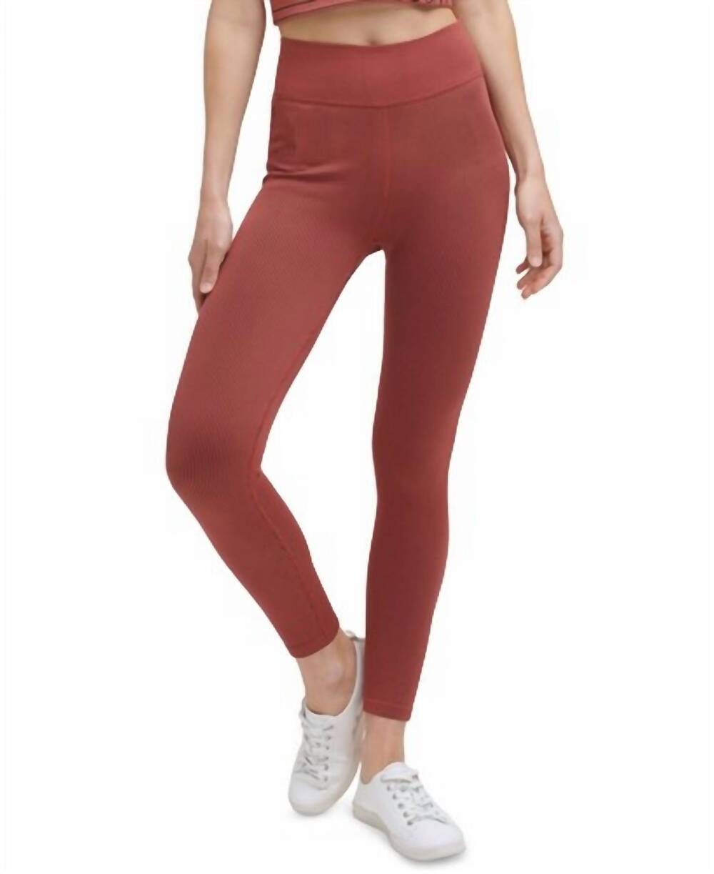 NEW CALVIN KLEIN performance active ribbed 7/8 leggings in clay